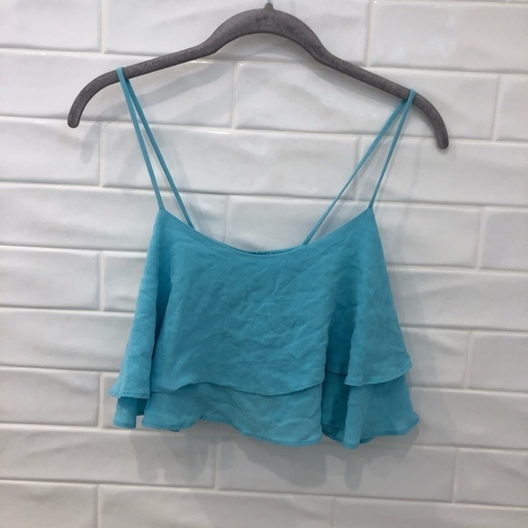 SIS sis spaghetti strap ruffle crop top - Picture 1 of 4